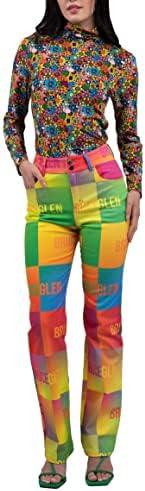 BruceGlen Women's Printed Flare Jean, Size 12
