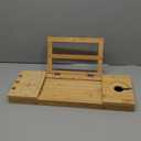 Premium Bamboo Bath Tray Table,Bathtub Caddy Table with Book Phone Holder,Expandable Bathtub Tray with 1 Sliding Tray