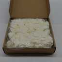 Artificial Rose Flowers, 100 pcs Foam Rose Bulk Ivory Fake flower heads for DIY Wedding Bouquets Rose Wall kissing balls Bridal Shower Centerpieces Arrangements Party Tables Decorations(Ivory)