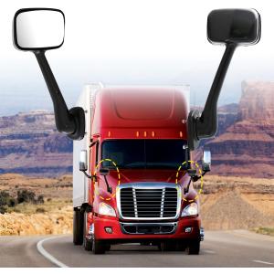 Hood Mirrors Assembly Compatible with 2008-2017 Freightliner Cascadia (Painting (Black), Right)