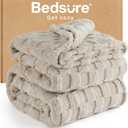 Bedsure GentleSoft Blankets Queen Size for Bed - Super Soft Cozy Blanket for Kids Girls, Large Fuzzy Fleece Throw for Bedroom Decor, Neutral, 90x90 Inches
