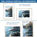 Hongkee 16x24 Frame Set of 2, Distressed White Wood Style - Display 16 x 24 Picture without Mat or 12x18 Picture with Mat, Wall Mounting Horizontal and Vertical