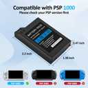 PSP Battery and Charger, 2Pcs 1800mAh 3.6v Lithium Polymer Replacement Rechargeable Batteries with LED Charging Station for PSP 1000 1001, PSP-110, PSP Fat Console