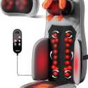 Massage Chair Pad, 3-in-1 Shiatsu Neck and Back Massager Cushion with Heat, Adjustable Height & Intensity, Full Body Massage Pad for Recliner and Sofa, Fathers Day Dad Gifts