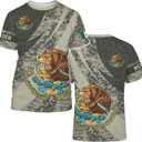 Mexico Shirt Short Sleeves Graphic Funny Tee Mexico Eagle Printed Mexican Crewneck Casual Tops (XXL)