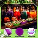 100 Pcs 100 Pcs Christmas Square Plastic Serving Bowl with Food Pick Disposable Snack Salad Buffet Bowl Party Candy Chip Fruit Dishes Bar Containers for Christmas New Year (8 oz,Colorful)