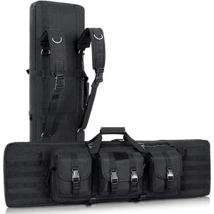 DULCE DOM Soft Double Rifle Bag, Gun Case Storage & Transportation, Long Gun Bag Portable Tactical Backpack Carrying with Molle for Shooting Range Hunting Outdoors, 32/36/42/48'' with Multiple Colors (36"x 12", Black) DULCE DOM Soft Double Rifle Bag, Gun Case Storage & Transportation, Long Gun Bag Portable Tactical Backpack Carrying with Molle for Shooting Range Hunting Outdoors, 32/36/42/48'' with Multiple Colors (36"x 12", Black)