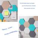 10Pcs Self Adhesive Felt Board Tiles Hexagon Bulletin Board for Walls, Felt Cork Pin Board for Pictures Photos Memos with Push Pins (Color D)