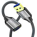 USB 3.0 Extension Cable 1.5 ft,5Gbps High Speed USB 3.0 Type A Male to Female Extension Cord,USB Extension Lead Compatible with USB Flash Drive, Hard Drive, Card Reader,Scanner,Keyboard (1.5FT)