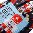 VNVNE Women's One Piece Onsie Print Sleepwear Ugly Christmas Pajamas Jumpsuit Rompers Clubwear Nightwear (Black)