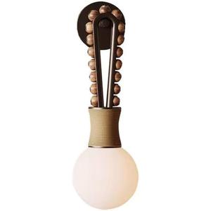 G9 Light Source Iron Glass Wall Light, American Industrial Style Wall Lamp, Creative Single-Head Wall Sconce, Bedroom Hallways Cafe Decorative Lighting Fixtures, 12 cm diameter, 38 cm height