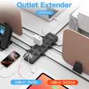 20 Outlet Power Strip with USB C,6Ft Extension Cord with Multiple Outlets, 2700 Joules Surge Protector,1875W/15A, ETL Listed for Home Office Dorm Gaming