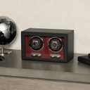 ROTHWELL Double Watch Winder for Automatic Watches with Quiet Motor with Multiple Speeds and Rotation Settings (Black/Red)