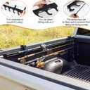 2 Sets Truck Bed Fishing Rod Holder, Holds 4 Rods, Fits 2.36" Thick Rails, Easy Install Kayak & Fly Rod Storage Rack