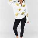 MAXIMGR Football Sweatshirt Women Game Day Sweatshirts Football Team Fans Pullover Shirt Sunday Funday Long Sleeve Tops (Small, White 338)