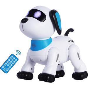 yiman Remote Control Robot Dog Toy  Programmable Smart Robot Dog for Kids 3+, Interactive Dancing & Sound, RC Stunt Toys with LED Eyes, Electronic Pet Toy for Boys & Girls Gifts (Blue)