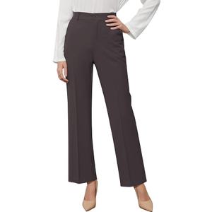 GRAPENT Pants for Women Work High Waisted Dress Pants Business Casual Relaxed Fit Straight Leg Elastic Waist Trousers (S, Peach)