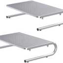 suptek Monitor Stand Riser, Laptop Holder Printer Riser Desk Accessories, Vented Metal Platform and 4 inches Height Underneath Storage for Office Supplies (MST004S-2), 2 Pack, Silver