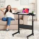 Klvied Small Standing Desk Adjustable Height, Portable Treadmill Desk, Mobile Table Ideal for Laptops and Tablets, Black, 23.6 inches x 15.9 inches x 37.2 inches