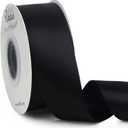 Ribbli Black Double Faced Satin Ribbon,1-1/2 x Continuous 25 Yards,Use for Bows Bouquet,Gift Wrapping,Wedding,Floral Arrangement
