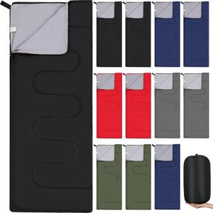 Macarrie 12 Pack Camping Sleeping Bags for Adults Homeless Bulk Cold Weather Kids Sleeping Bag Lightweight Waterproof Compression Sack for Backpacking Traveling Hiking Outdoor Shelter (Bright Color)