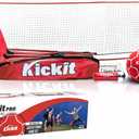 Kickit Soccer Tennis Game Set PRO, Portable 12' Wide x 3' High Net & Soft Lightweight Ball, Play Outdoors, Indoors, Backyard, Beach, Complete Skills Training & Travel Friendly