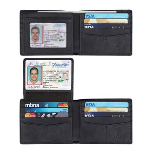 Wallet for Men-Genuine Leather RFID Blocking Bifold Stylish Wallet With 2 ID Window