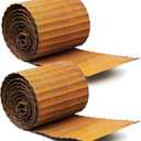 Sasylvia 2 Rolls 10" x 20' (Total 40ft) Corrugated Metal Garden Edging Landscape Border Sturdy Lawn Edging Bendable Metal Long Strips for Vegetable Fence Raised Flower Bed Tree Surrounds (Rust)