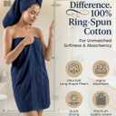 LANE LINEN 24 PCs Bath Towel Set - 2 Bath Sheets, 4 Bath Towels, 4 Fingertip, 8 Washcloths, 6 Hand Towels - 100% Ring Spun Cotton - Highly Absorbent Towels for Bathroom, Gym, Hotel & Spa - Navy Blue, 24 Piece Family Towel Set