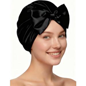 Ramede Bow Silk Bonnet for Sleeping Women Adjustable Satin Night Sleeping Cap Coquette Layer Smooth Hydration Hair Bonnet