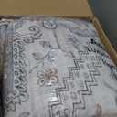 LIVEBOX Washable Area Rug 8x10 - Large Blue Vintage Tribal Living Room Rug Oriental for Bedroom, Non-Slip Retro Medallion Carpet Print Distressed for Dining Room Guest Office