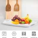 TP Large Serving Trays with Handles, 19" x 12" Melamine Serving Platters for Food, Turkey, Set of 2 Rectangular Trays for Party, Pure White