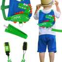 Lehoo Castle Toddler Leash for Boys, 4-in-1 Toddler Harness with Leash with Anti-Lost Wrist Link for Kids, Baby Leash for Walking, Kids Leash Backpack (Dinosaur Blue)