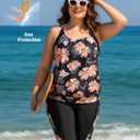 Daci Women Plus Size Tankini Swimsuit - Tummy Control 2 Piece Bathing Suit with High Waisted Capris Shorts 2025 Swimwear (Black)