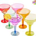 JOYIN 36 Packs Plastic Margarita Glasses Cups 12 oz Disposable Cinco De Mayo Fiesta Party Decoration for Fun Taco Party Supplies, Neon Cocktail Cups, Mexican Theme for Carnivals