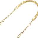 uxcell PU Leather Purse Handle 60cm/23.6" Braided Purse StrapGold | Replacement for Women's Handbag Underarm Bag Tote (Gold)