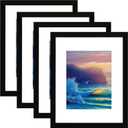 SESEAT Picture Frames 16x20, Black Poster Frame for Wall, Dispaly Pictures 11x14 with Mat or 16x20 without Mat, Pack of 4