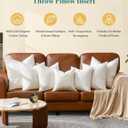 APSMILE Organic Cotton Goose Feather Down Plus Throw Pillow Inserts, 18x18 Inch Set of 2, Soft Supportive Square Decorative Pillow Forms for Couch, Sofa, Bed