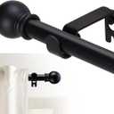 Curtain Rods for Windows, 51" (Black)
