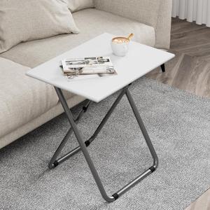 Large Tv Trays, Folding Tray Table, Dinner Tv Table for Eating with No Assembly Required&Sturdy, Foldable Snack Eating Side Table on Bed & Sofa for Living Room,27.3 * 19in(White)