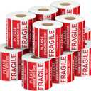 3 x 2 inch Handle with Care Fragile Thank You Warning Packing Shipping Label Stickers Permanent Adhesive (12 Rolls, 6000 Labels)