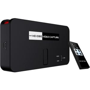 Ezcap284 Standalone Video Capture Card, All in One 1080P Capture Card via HDMI/Ypbpr/AV Input with Remote Control, Compatible with Nintendo Switch PS4 and PS3, Xbox one,N64, Blu-Ray 