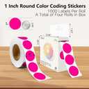 1 Inch Round Sticker Dot Stickers, with 4000 Fluorescent Green Dots, 4 Rolls-4000PCS