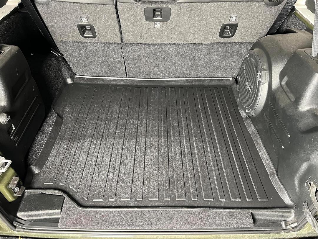 Premium Cargo Liner for Jeep Wrangler (JL) 4 Doors 2019-2025 Unlimited Sport Sahara Rubicon - Custom Fit Car Trunk Mat - All-Season Black Cargo Mat - 3D Shaped Laser Measured Trunk Liners
