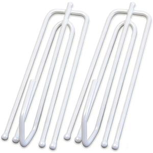 Curtain Pleat Hooks Stainless Steel, 60 Pack Drapery Hook and Pins for Pleated Drapes 4 Prongs Pinch Pleat Hooks for Window Door Bathroom Curtain, White