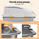 2 Pack Stainless Steel Cat Litter Box | XL Metal Litter Box with High Sides for Big Cats & Multi-Cat Extra Large Litter Boxes | Leak Proof,Odor Control & Non-Sticky Bottom with Scoop