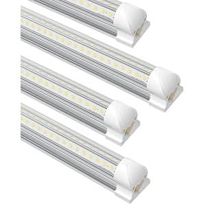 SUSLUM 4-Pack T8 LED Shop Light 4FT, 42W 6300 Lumen 6000K Cool White, Linkable and Plug and Play Lights for Garage Ceiling Workshop Commercial Lighting