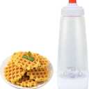 One Pack Batter Mixer and Dispenser with BlenderBall Wire Whisk, 33 Oz Silicone Squeeze Pancake Batter Dispenser and Mixer, Kitchen Pancake Shaker Batter Dispenser for Cupcakes Muffins Crepes (White)