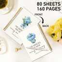 TWRVI Blue Hydrangea Christian Spiral Notebook, Religious College Ruled Notebook Journal for School Office Supplies, His Mercies Are New Every Morning Bible Journaling Notebooks 5.5"x8.3" 164 Pages