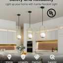 Yunnix Pendant Lights Kitchen Island, Pendant Light Fixtures, 2 Pack Modern Black and Gold Globe Glass Pendant Lighting, Mid Century Chandelier One Light for Bathroom Bedroom Dining Room